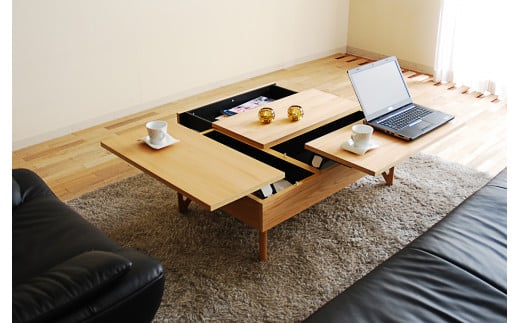 【開梱・設置】リモートワーク　デュエ　リビングテーブル　木脚　ウェンジ　AL328