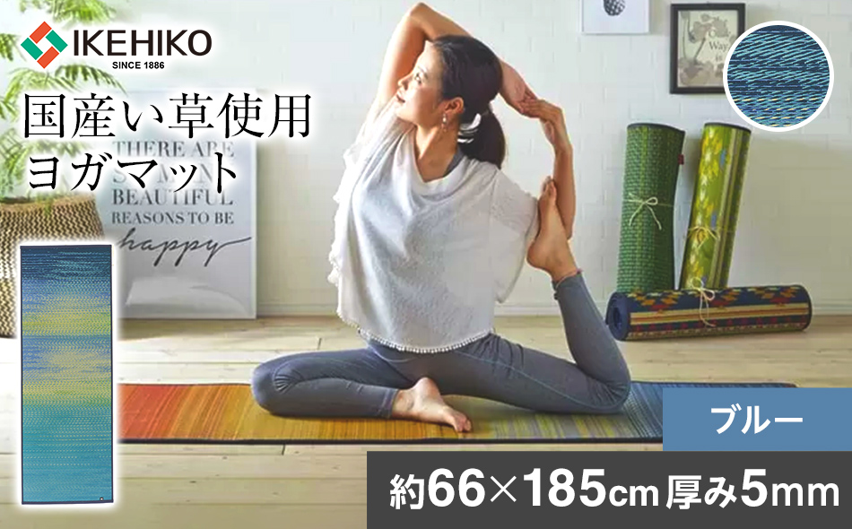 畳ヨガＥＣＯ　ｓｋｙｓｅａ　（６６×１８５）（ブルー）