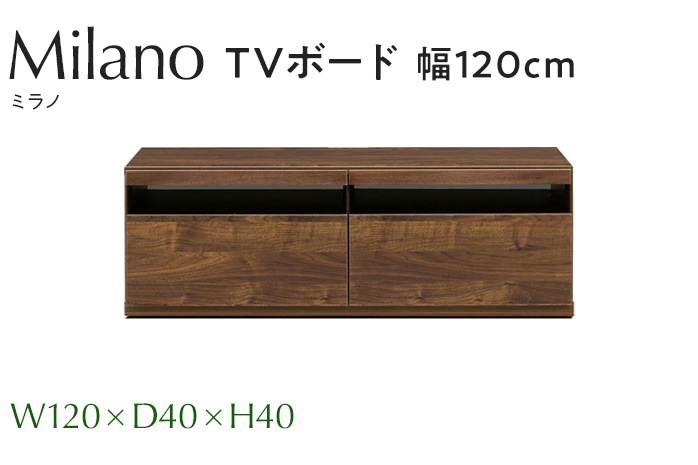 TVボード Milano ミラノ 幅120cm DK ダーク ブラウン 家具 収納 テレビボード 完成品 [北海道・東北・沖縄・離島不可]