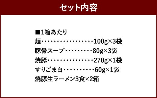 筑豊ラーメン 焼豚生ラーメン 3食×2箱 セット
