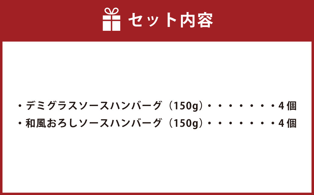 手捏ねにこだわった ふわぁっふわぁっハンバーグ 150g×8個 計1200g / デミグラス おろし セット 肉 惣菜 冷凍