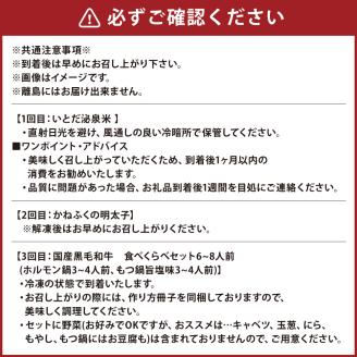 糸田町 ごちそう3ヶ月連続 定期便 米 明太子 ホルモン鍋 もつ鍋