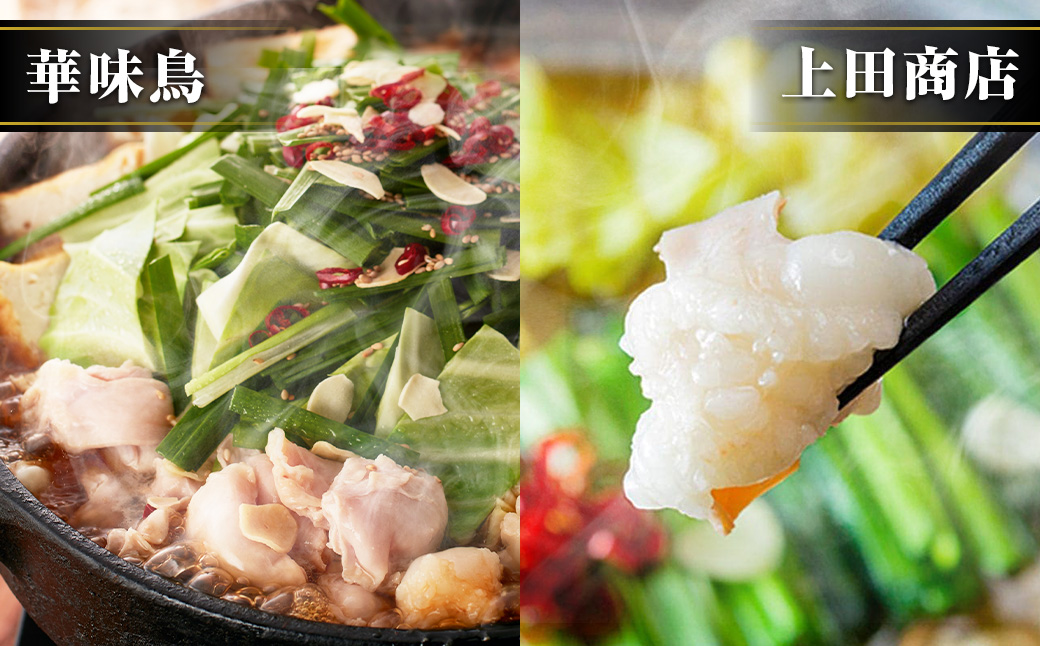 博多もつ鍋食べくらべセット3種（しょうゆ味 ／ 2～4人前）【おおやま・上田商店・華味鳥】 もつ鍋 牛肉 しょうゆ味 ソース付き お鍋 セット 食べ比べ 国産牛 冷凍 福岡県 糸田町