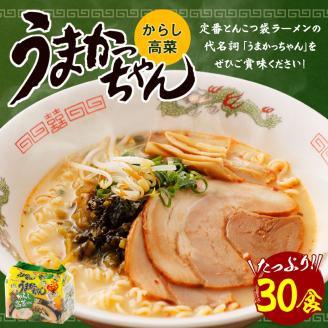 うまかっちゃん 博多からし高菜風味 5袋×6パック	ラーメン 袋ラーメン とんこつ