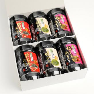 有明海 味付海苔 詰合せ 合計6本 セット 3種 味付のり 梅しそ風味味 明太子風味味 のり 国産