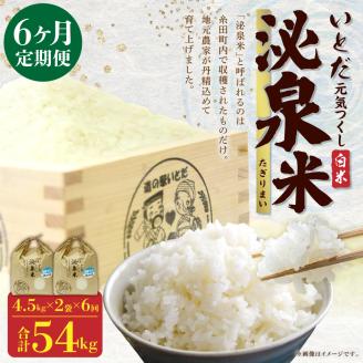 【定期便 6ヶ月連続】いとだ泌泉米 9kg(白米 4.5kg×2)
