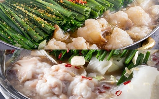 博多もつ鍋食べくらべセット2種（しょうゆ味 ／ 3人前） 【おおやま・上田商店】 もつ鍋 牛肉 しょうゆ味 ソース付き お鍋 セット 食べ比べ 国産牛 冷凍 福岡県 糸田町