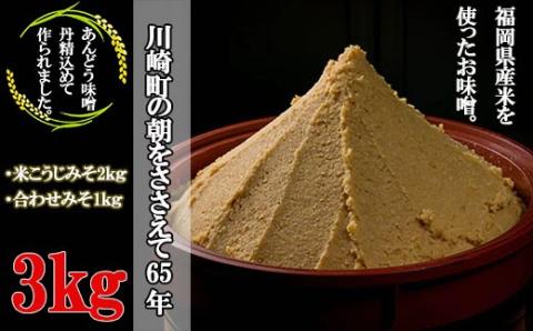 あんどうの本格生みそ　3kgセット A4【ADM004】