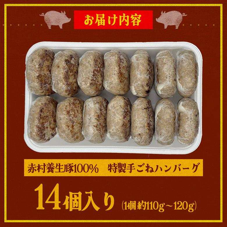 赤村養生館 特製手ごねハンバーグ 14個 B19