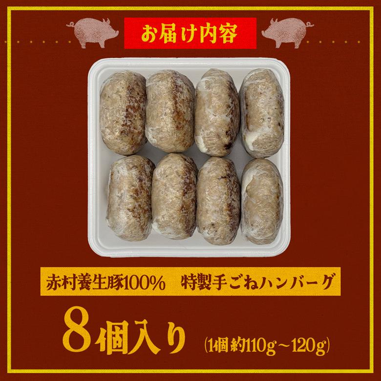 赤村養生館 特製手ごねハンバーグ 8個 B24