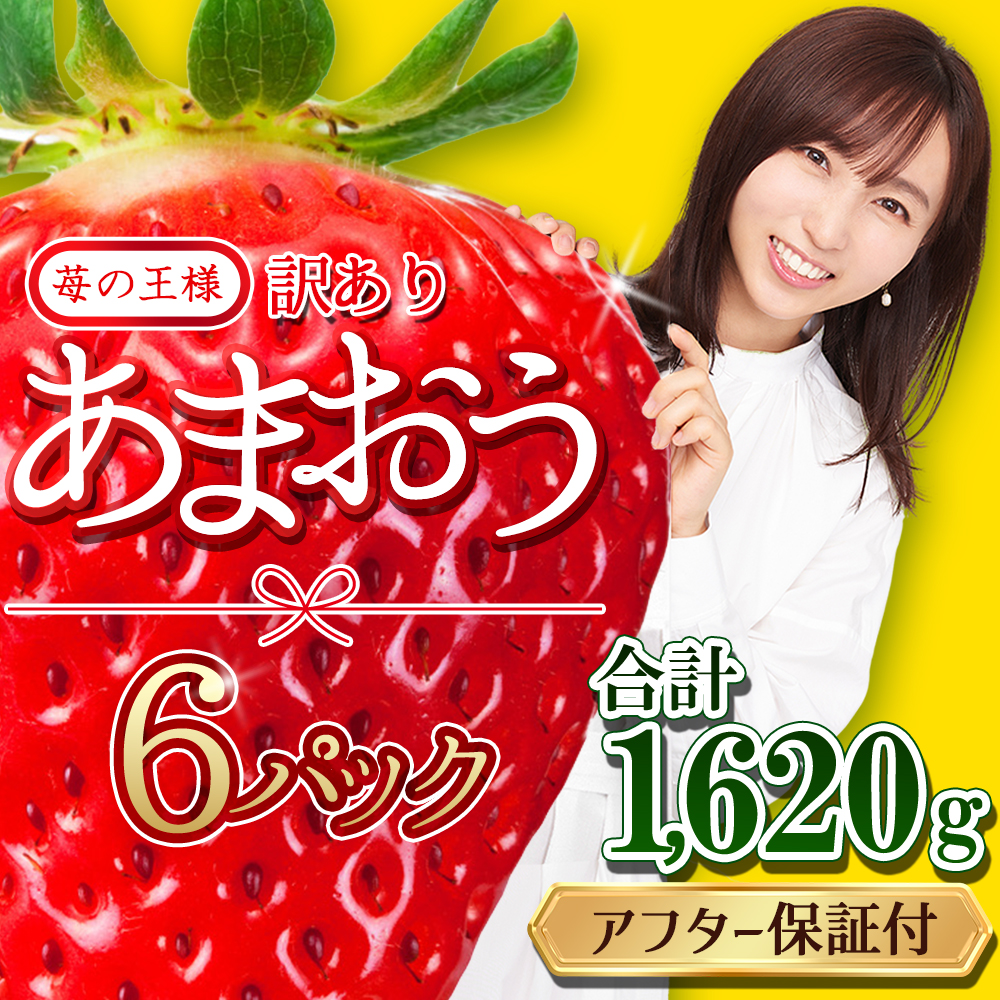 【福岡県産 あまおう 】テレビ 「 ヒルナンデス 」 で紹介されました！ 訳あり グランデ等級　約２７０ｇ前後×６Ｐ いちご イチゴ 苺 博多 デザート 果物 くだもの フルーツ ジャム スムージー ケーキ に 先行予約 数量限定 TV紹介 人気 おすすめ 送料無料 3W13