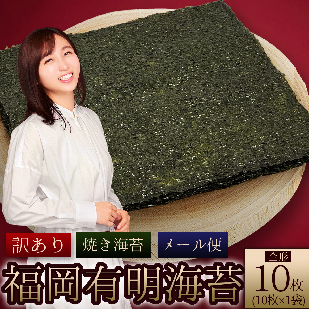 福岡県産有明のり 焼き海苔 全形10枚 4M3-S1