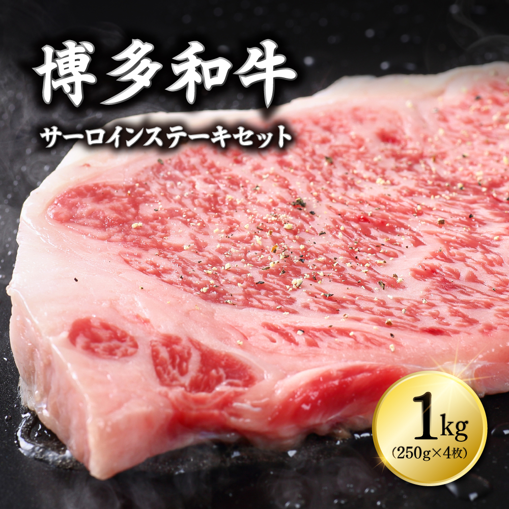 博多和牛サーロインステーキセット　1kg（250ｇ×4枚） Y12-S1