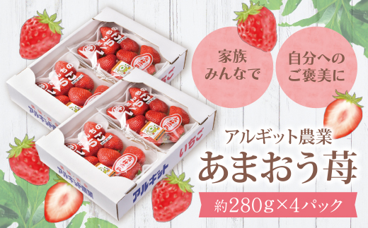 アルギット農業「あまおう苺」(4パック)