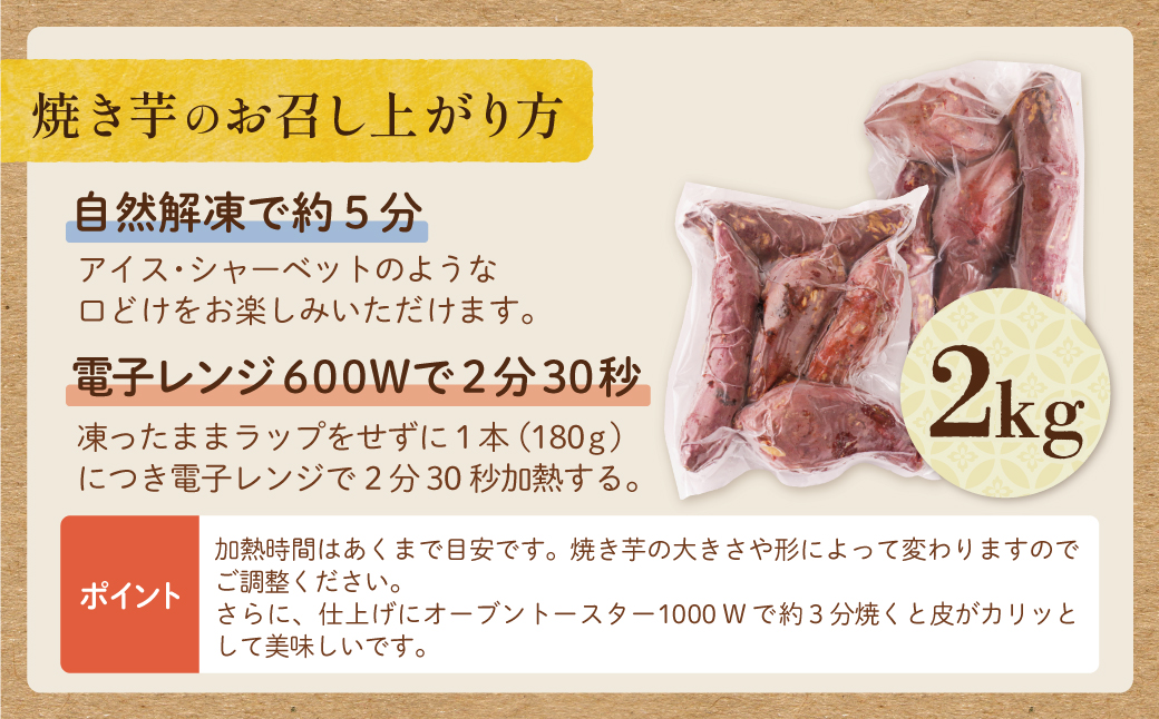 焼き芋 2kg  博多若杉 訳あり 焼き芋 紅はるか サツマイモ 冷凍 さつまいも スイーツ