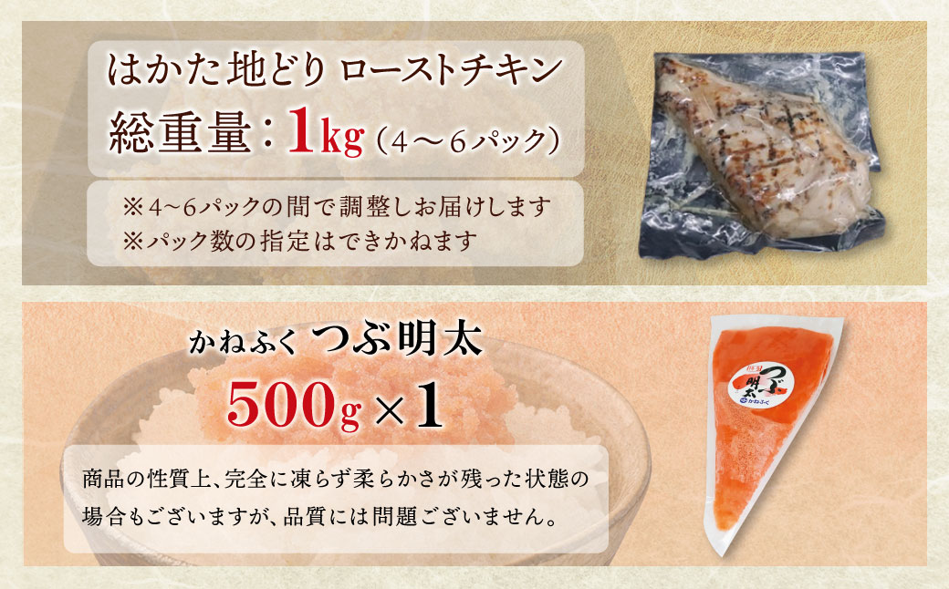 博多地どりローストチキン・つぶ明太セット