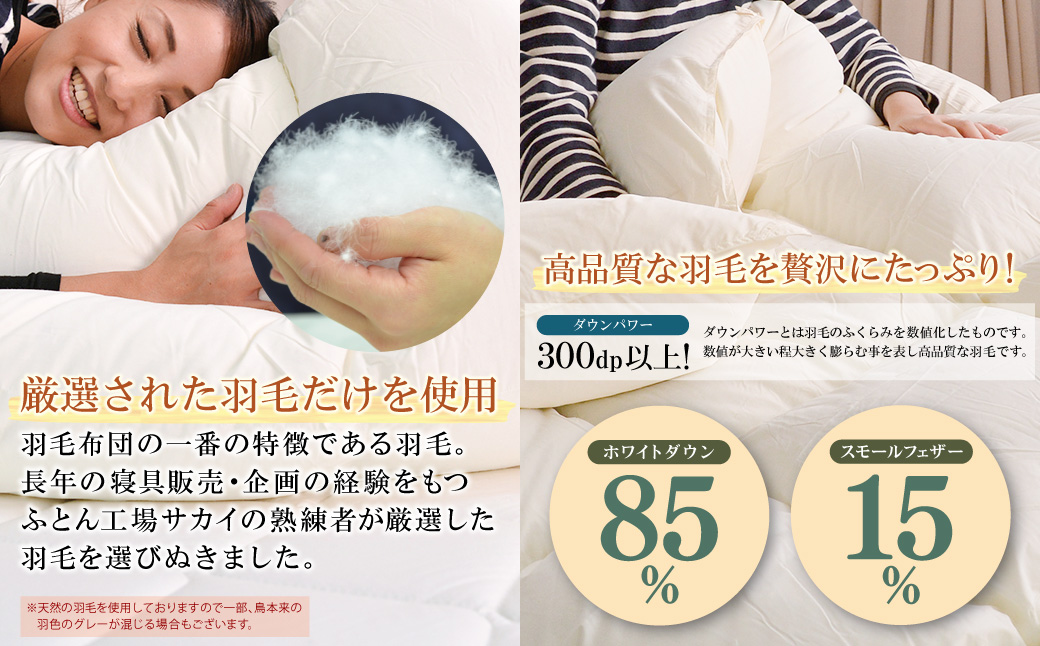 アースダウン 羽毛掛布団 クイーンサイズ(umou-0117)