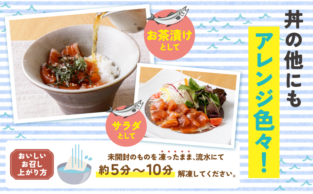 サーモン漬け丼の素(醤油・ごま・ポキ)計5パック 5パック