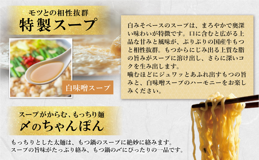 上田商店 博多もつ鍋セット(白味噌味 3人前) 3人前（白味噌味）