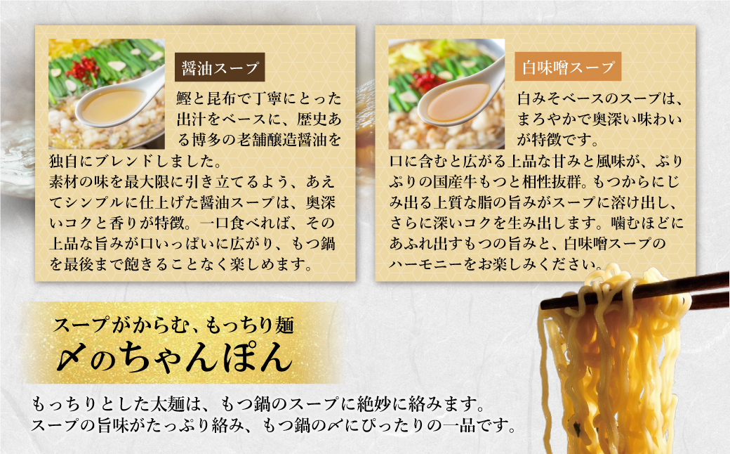 お徳用もつ鍋(醤油味・白味噌味 各4～5人前)