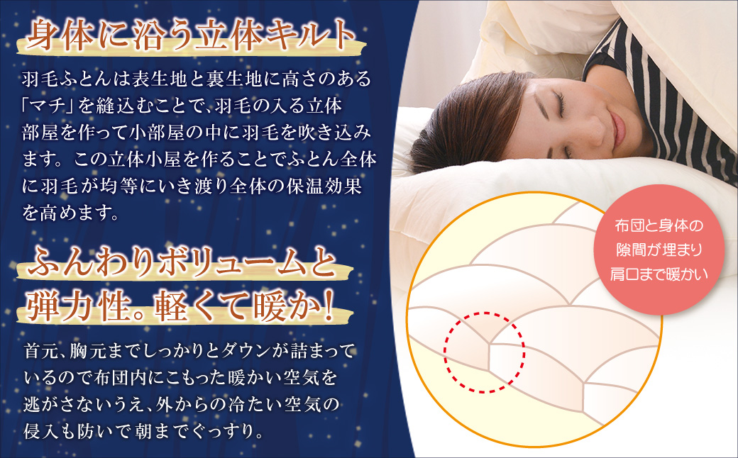 アースダウン 羽毛掛布団 セミシングルサイズ(umou-0113)