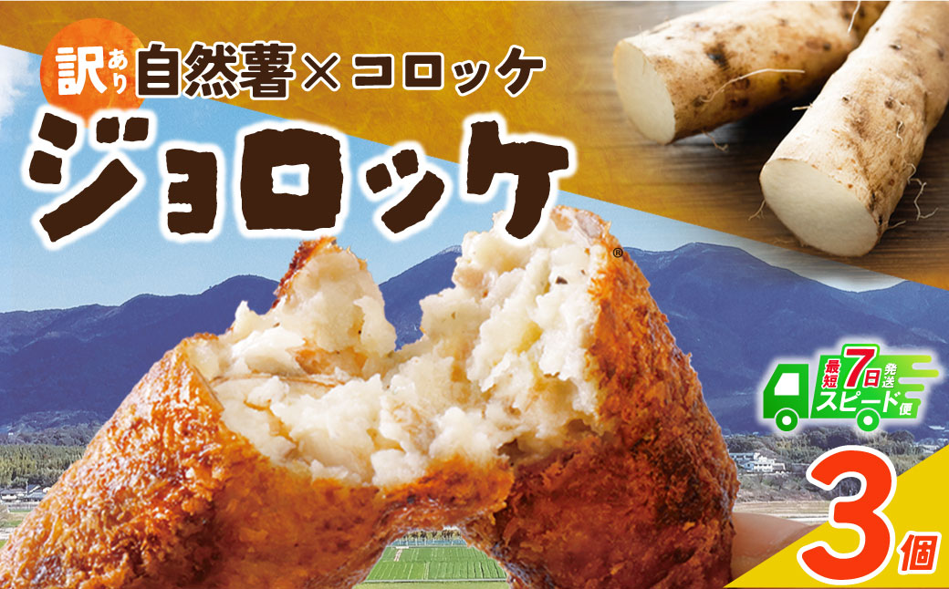 【スピード発送・訳あり】 自然薯×コロッケ ジョロッケ 3個セット