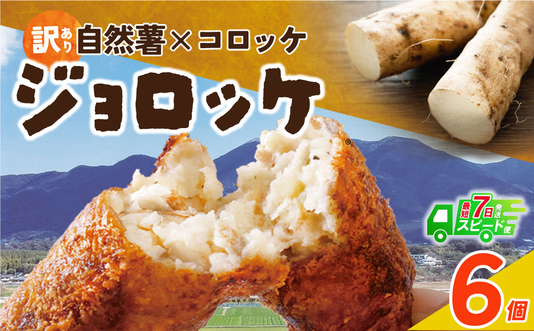 【スピード発送・訳あり】 自然薯×コロッケ ジョロッケ 6個セット