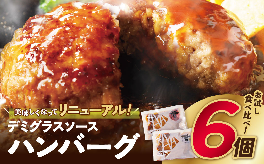 【累計460万個突破！】どっちの ハンバーグ !?デミグラスソース150g×6個セット（ビーフ・合挽 各3個） ハンバーグ 牛肉 豚肉 洋食 ハンバーグ はんばーぐ お試し 冷凍 人気 ハンバーグ デミソース 手軽 冷凍 おかず 肉 おすすめ ハンバーグ お得 ハンバーグステーキ 味付ハンバーグ 【通常発送】6個