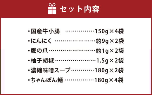 博多もつ鍋セット(まぼろしの味噌仕立て) 国産牛もつ600g 4～6人前 スープ付き 鍋 味噌 お鍋 牛もつ 牛ホルモン 冷凍 福岡県 苅田町