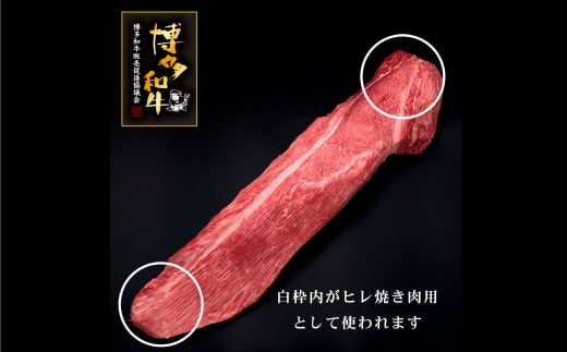【訳あり】 博多和牛 ヒレ焼肉 600g×1パック