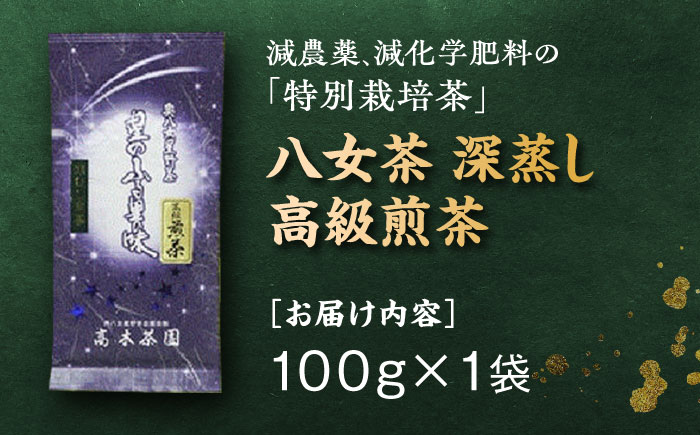 奥八女星野村 八女茶 深蒸し高級煎茶 (深蒸し茶)100g×1袋 吉富町/株式会社ベネフィス [BGAF012] お茶 茶 深むし茶 深蒸し 緑茶 日本茶 高級 煎茶 茶葉 国産 カテキン ギフト 贈り物 福岡 八女 人気 おすすめ 福岡県