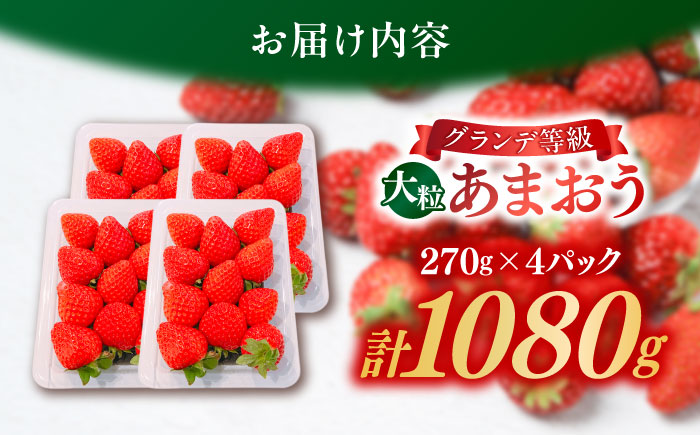 【2026年1月中旬より順次発送】 あまおう いちご 1080g (約270g×4パック) 吉富町/株式会社HSP-テクノ [BGBQ001] 福岡県