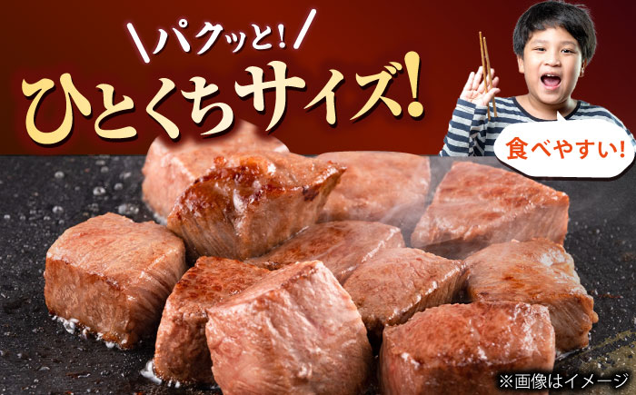 【訳あり】博多和牛 ヒレサイコロステーキ 600g 不揃い 吉富町/久田精肉店株式会社 [BGAM011]