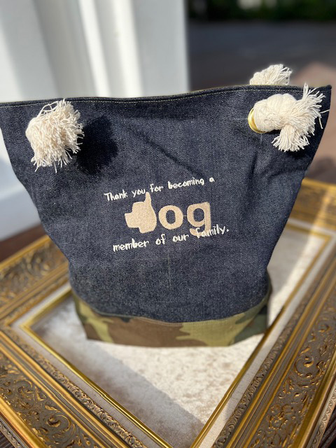 動物愛護 岡山デニム トートバッグ フレンチブルドッグ 吉富町/猫山商事 [BGBE015] がま口 ガマ口 福岡県