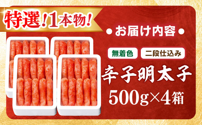 【無着色・二段仕込み】厳選 辛子明太子 2kg 1本物 吉富町/博多の味本舗 [BGAI011] 辛子明太子 明太子 めんたいこ めんたい 博多 無着色 福岡県