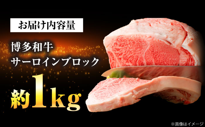 博多和牛 サーロインブロック 約1kg 吉富町/株式会社MEAT PLUS [BGAB011] さーろいん サーロインステーキ 塊肉 バーベキュー 福岡県