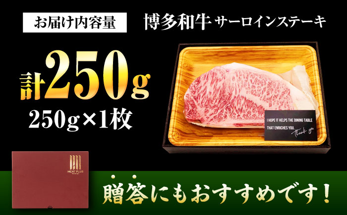 【A4～A5】 博多和牛 サーロインステーキ 250g (250g×1枚) 吉富町/株式会社MEAT PLUS [BGAB013] 牛肉 サーロインステーキ さーろいんすてーき サーロイン さーろいん ステーキ すてーき 小分け 福岡県
