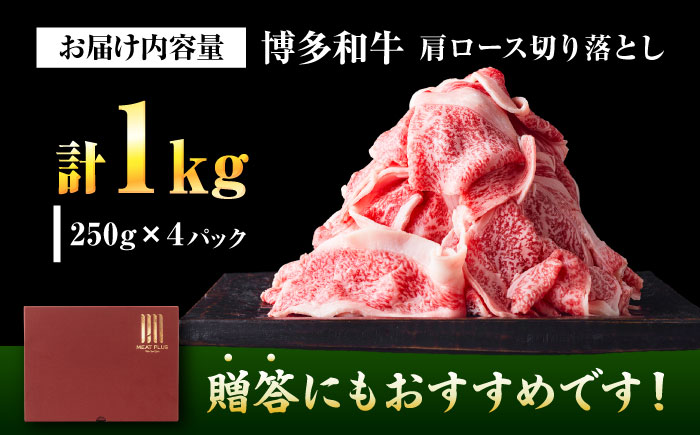 【A4～A5】 博多和牛 大判霜降り 贅沢切り落とし 1kg (250g×4P) 吉富町/株式会社MEAT PLUS [BGAB111]