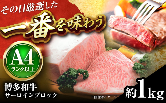 博多和牛 サーロインブロック 約1kg 吉富町/株式会社MEAT PLUS [BGAB011] さーろいん サーロインステーキ 塊肉 バーベキュー 福岡県