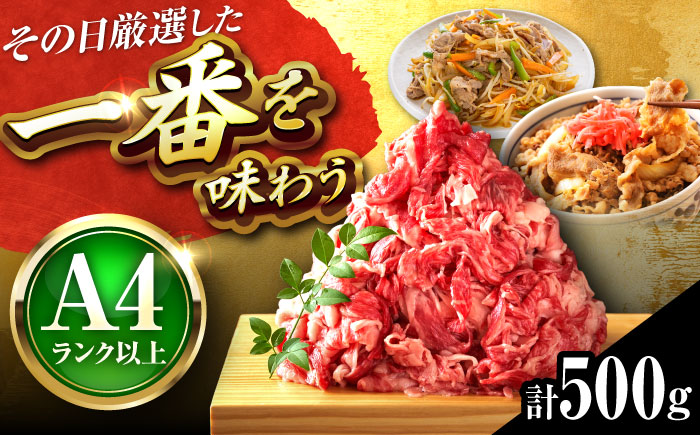 【A4～A5】博多和牛 切り落とし 500g 吉富町/株式会社MEAT PLUS [BGAB065] 牛肉 和牛 国産 ブランド牛 うす切り 切りおとし 切り落とし肉 赤身 牛丼 炒め物 冷凍 福岡 福岡県