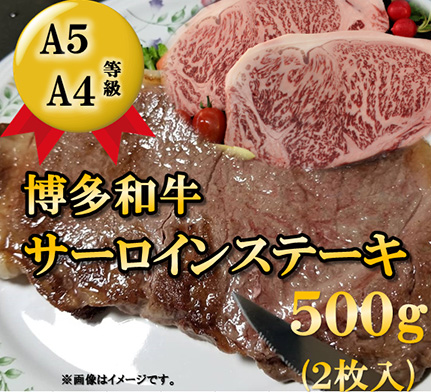 【A5～A4等級！】博多和牛 サーロインステーキ用 2枚 (計500g) 吉富町/株式会社チクゼンヤ [BGAP005] 福岡県