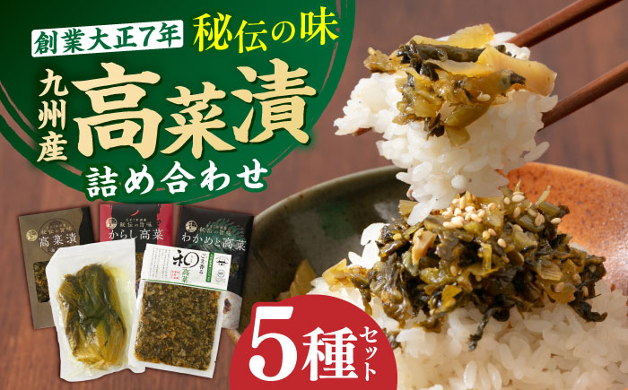 秘伝の味 九州産高菜漬5種詰め合わせセット 吉富町/株式会社若山食品 [BGAX001] 漬物 漬け物 高菜 高菜漬物 たかな 高菜漬け たかな漬け ご飯のお供 九州 漬け物セット ギフト 福岡県