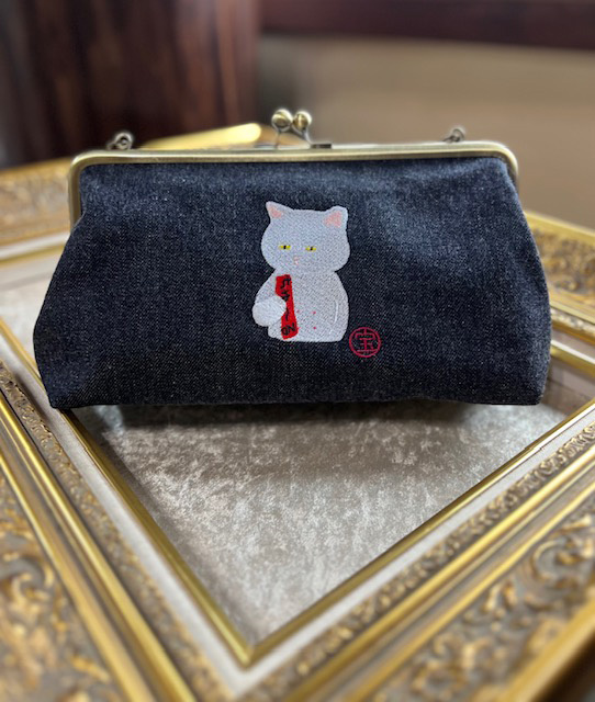 動物愛護 がま口角 白猫 吉富町/猫山商事 [BGBE012] がま口 ガマ口 福岡県