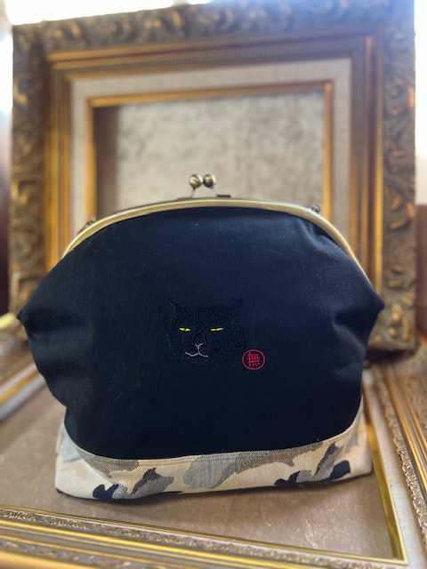 動物愛護 黒 がま口 くろねこ 吉富町/猫山商事 [BGBE019] がま口 ガマ口 福岡県