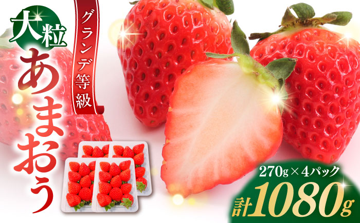 [2026年1月中旬より順次発送] あまおう いちご 1080g (約270g×4パック) 吉富町/株式会社HSP-テクノ [BGBQ001] 福岡県