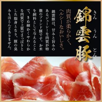 【ブランド豚肉】お米育ちの「錦雲豚」　ロース生ハム　5パック　FN1405