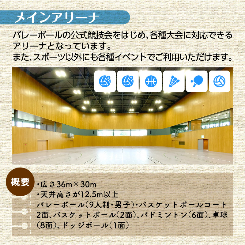 KOGEループアリーナ メインアリーナ利用券（1日券：10時間利用） SK0106