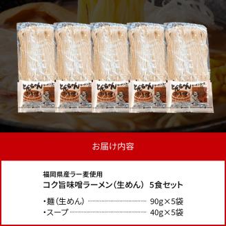福岡県産ラー麦使用 コク旨味噌ラーメン 5食 PC2205