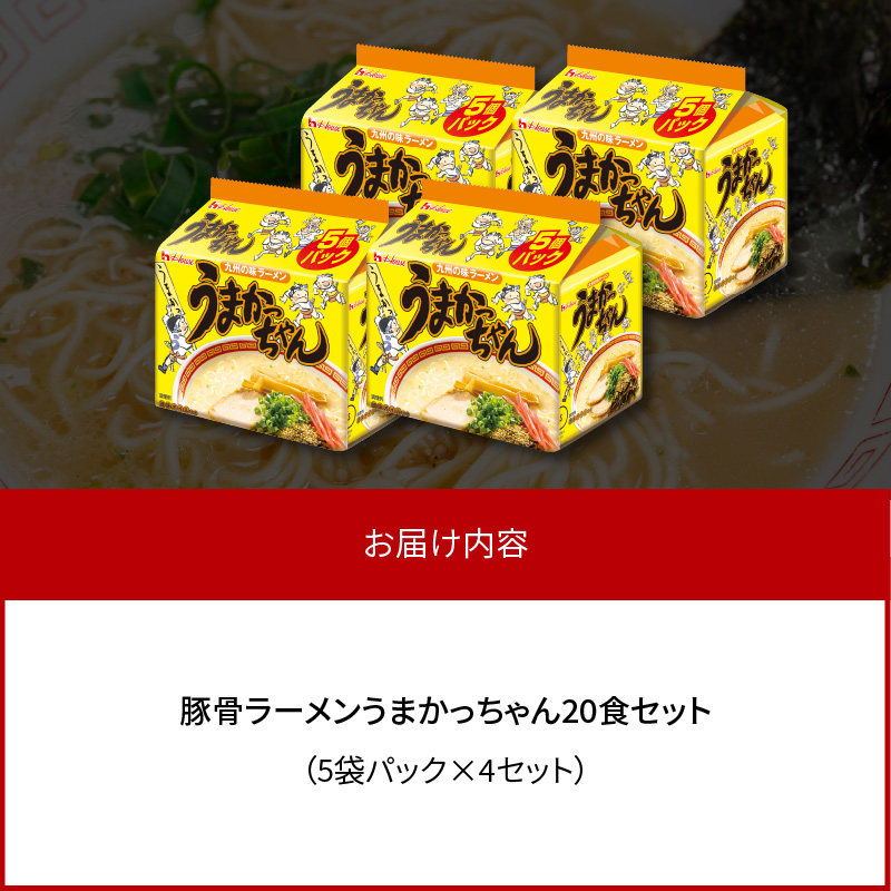 豚骨ラーメン　うまかっちゃん20食セット（5袋パック×4セット） PC7306