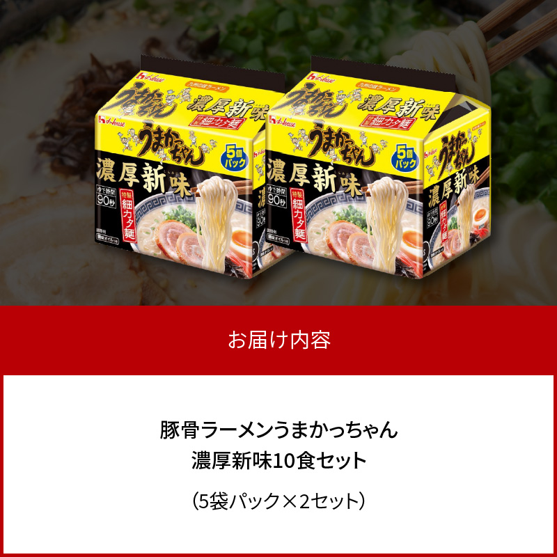 豚骨ラーメン うまかっちゃん 濃厚新味 10食セット（5袋パック×2セット） PC8906